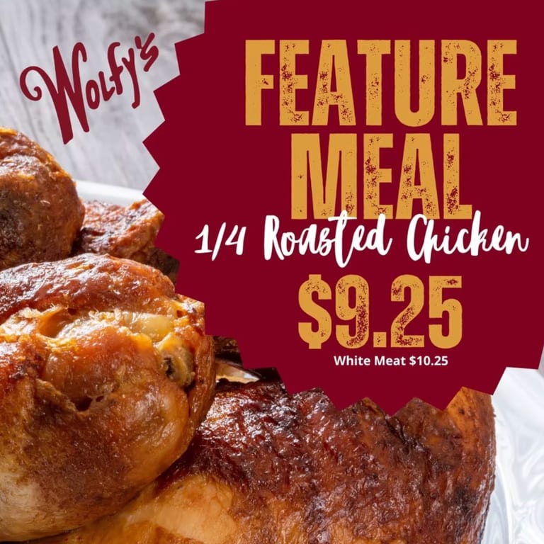 1/4 Roasted Chicken $9.25