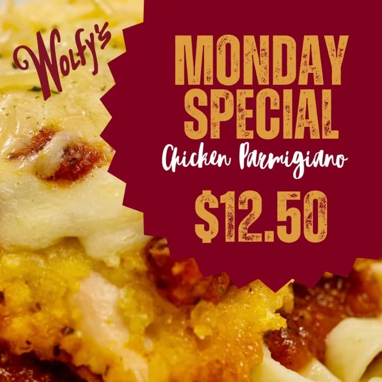 Chicken Parmigiano $12.50